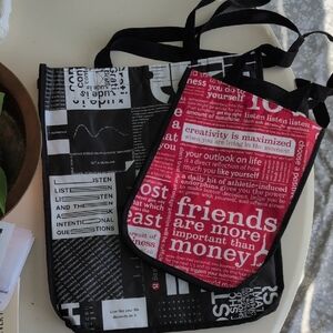 lululemon athletica Black and Red Tote Bags
